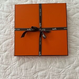 Hermes Paris Orange Square Storage Scarf Box - Signature Luxury Organizer